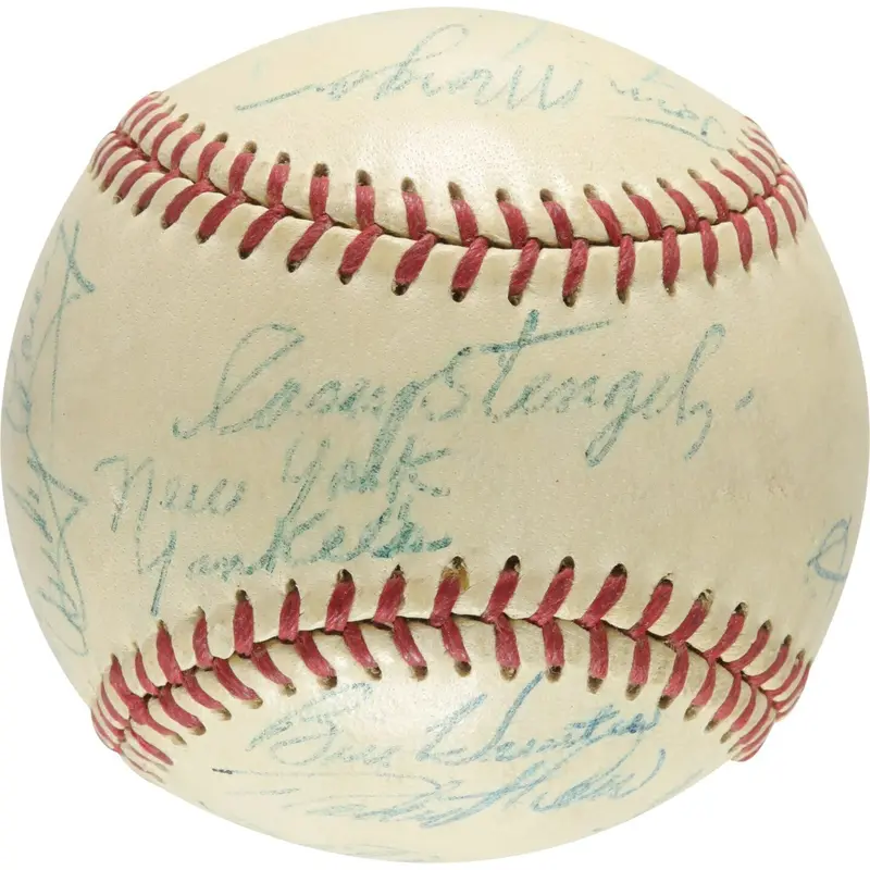 Beautiful 1955 New York Yankees American League Champs Team Signed Baseball JSA