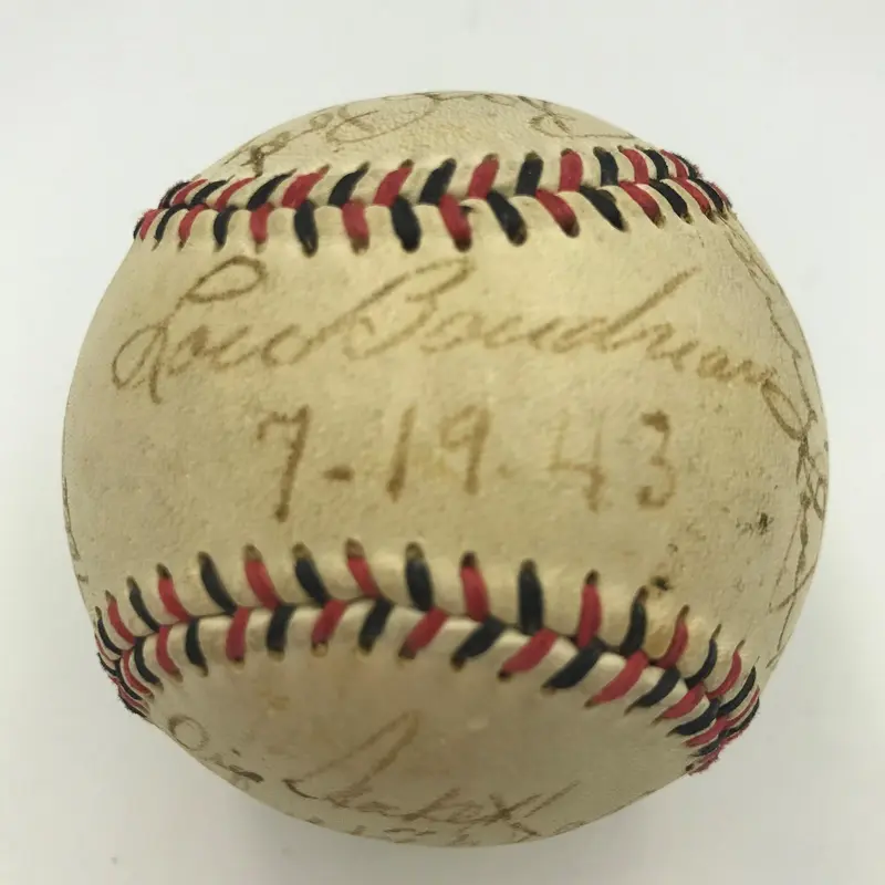 Nice 1943 Cleveland Indians Team Signed Autographed Baseball JSA COA