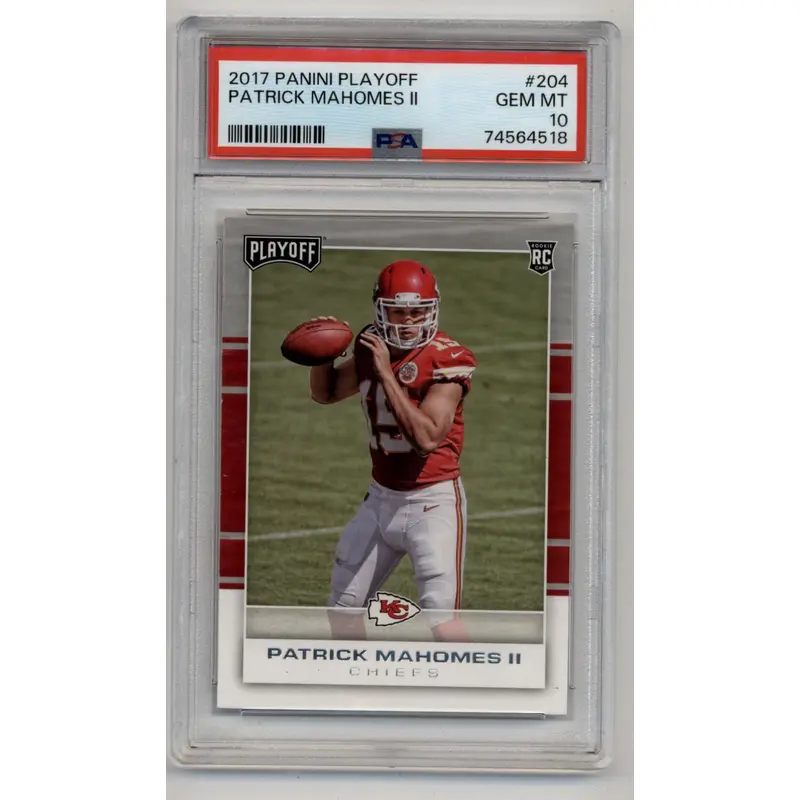 Patrick Mahomes 2017 Playoff Rookie #204 PSA 10 Gem Mint 4518