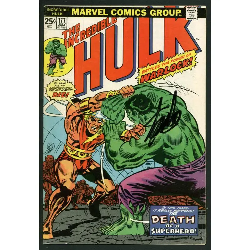 Stan Lee Signed The Incredible Hulk #177 Comic Book Warlock PSA/DNA #W18867