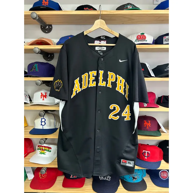 Vintage Nike Y2K Adelphi University Panthers Baseball Jersey XL