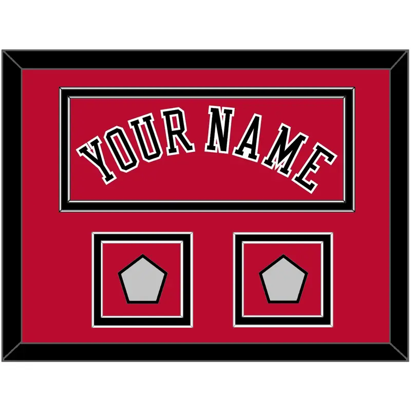 Chicago Name & 2 Champions Trophy Patches - Road Red (1986-2017) - Double Mat 3