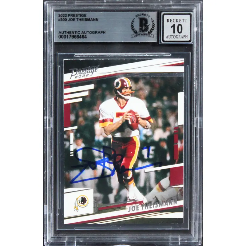 Commanders Joe Theismann Signed 2022 Prestige #300 Card Auto 10! BAS Slabbed