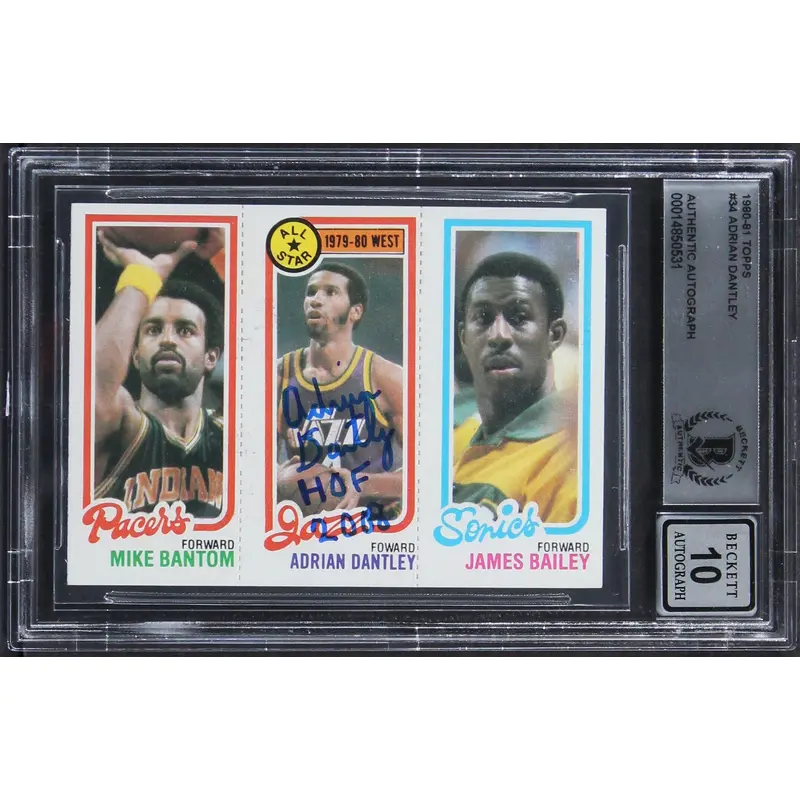 Jazz Adrian Dantley "HOF 2008" Signed 1980 Topps #34 Card Auto 10! BAS Slabbed 2