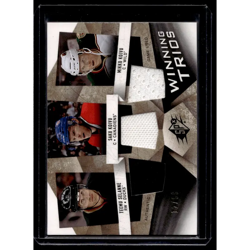 2008-09 Upper Deck SPx - Winning Trios - Teemu Selanne / Saku Koivu / Mikko Koivu #WT-SKK /99