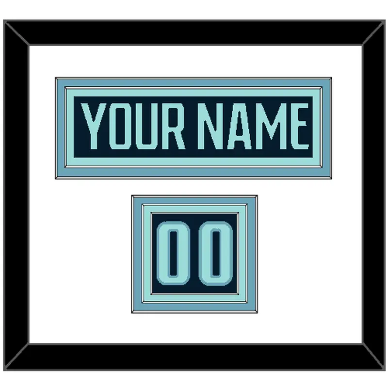 Seattle Nameplate & Number (Shoulder) - Home Navy Blue - Triple Mat 1