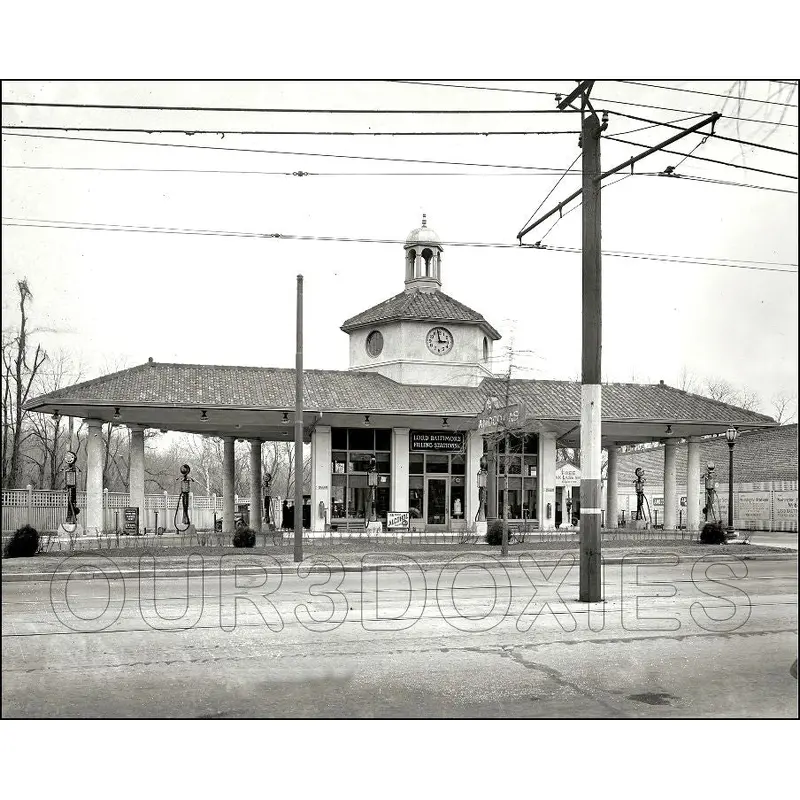 1924 Amoco Gas Station 8X10 Photo - Washington DC - 3014