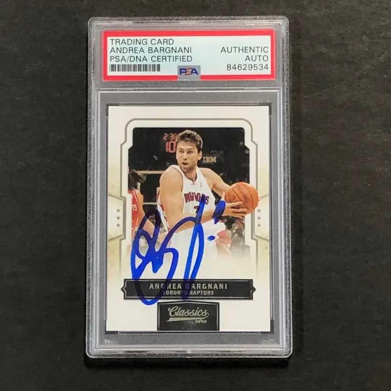 2009-10 Classics Basketball #15 Andrea Bargnani Signed Card AUTO PSA Slabbed Raptors