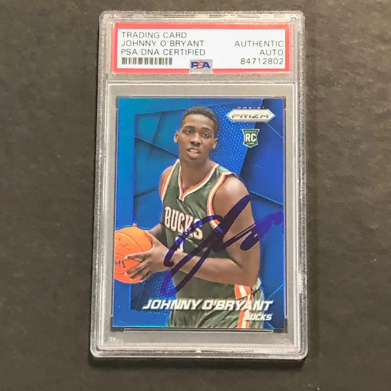 2014-15 Panini Prizm #279 Johnny O'Bryant Signed Card AUTO PSA/DNA Slabbed RC Bucks