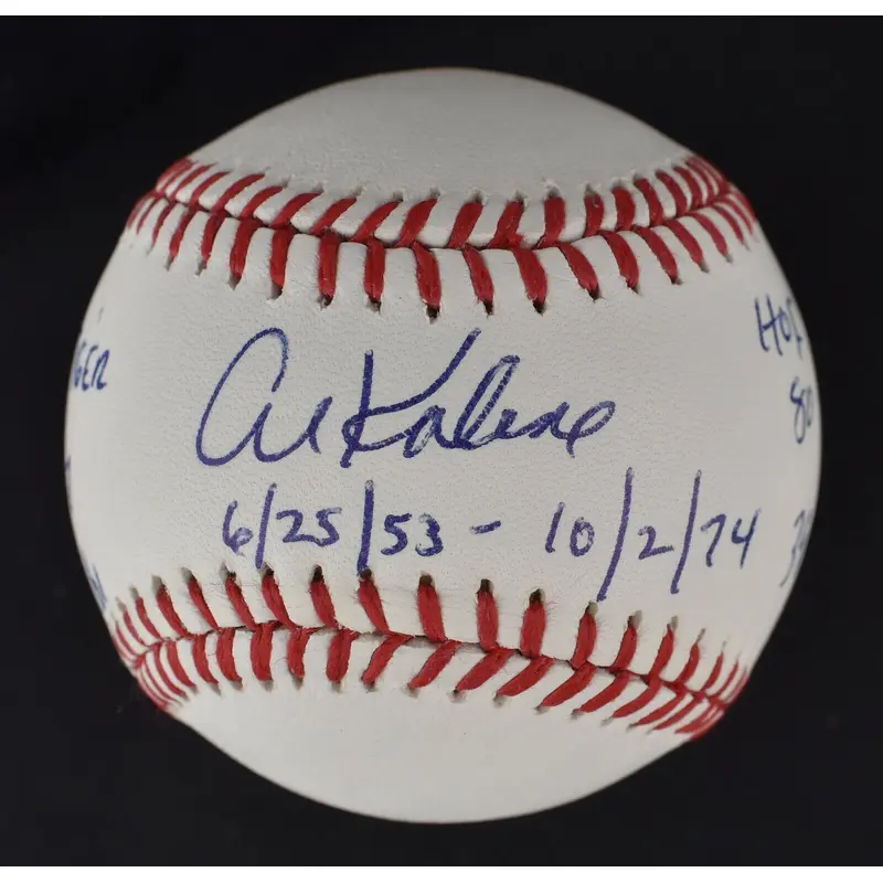 Beautiful Al Kaline Signed Heavily Inscribed STAT Baseball MLB Authenticated