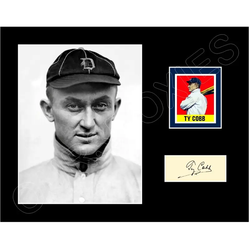 Ty Cobb 1948 Leaf Card Matted Photo Display 11X14 - Detroit Tigers - 1524
