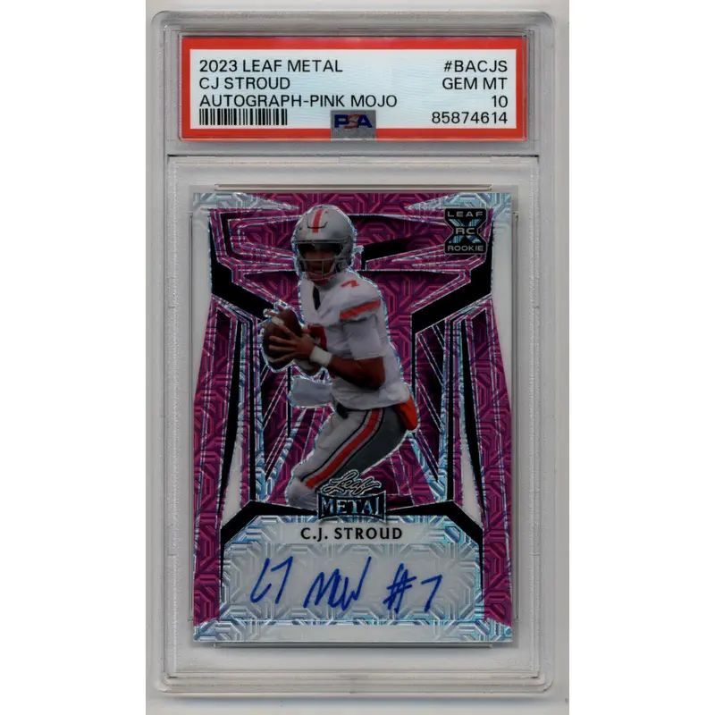 CJ Stroud 2023 Leaf Metal Auto Pink Mojo 4/4 PSA 10 Gem Mint