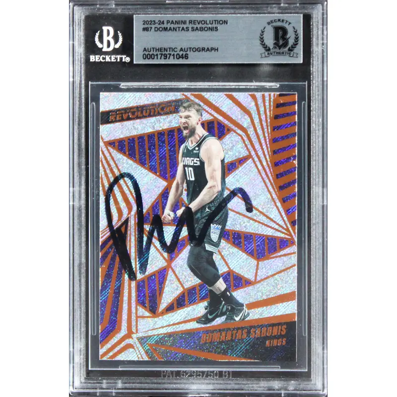 Kings Domantas Sabonis Signed 2023 Panini Revolution #87 Card BAS Slabbed