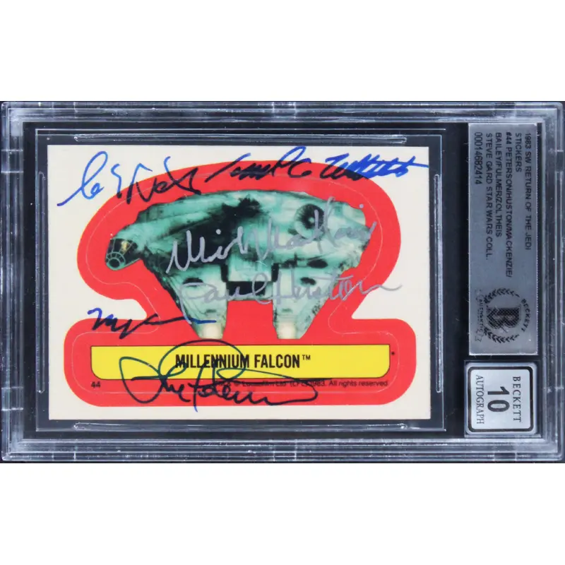 Star Wars (6) Peterson, Huston +4 1983 ROTJ Stickers #44 Card Auto 10! BAS Slab