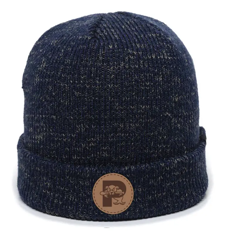 Sea Dogs Leather Patch Knit Winter Hat