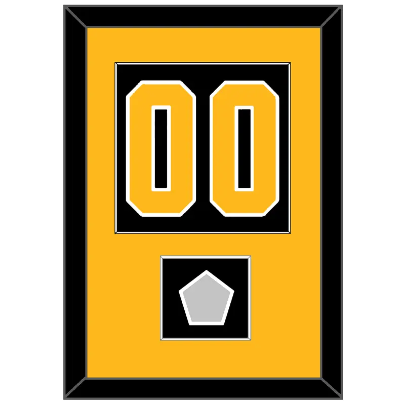 Pittsburgh Number (Back) & Stanley Cup Champions Patch - Road Black (1988-1992) - Single Mat 2