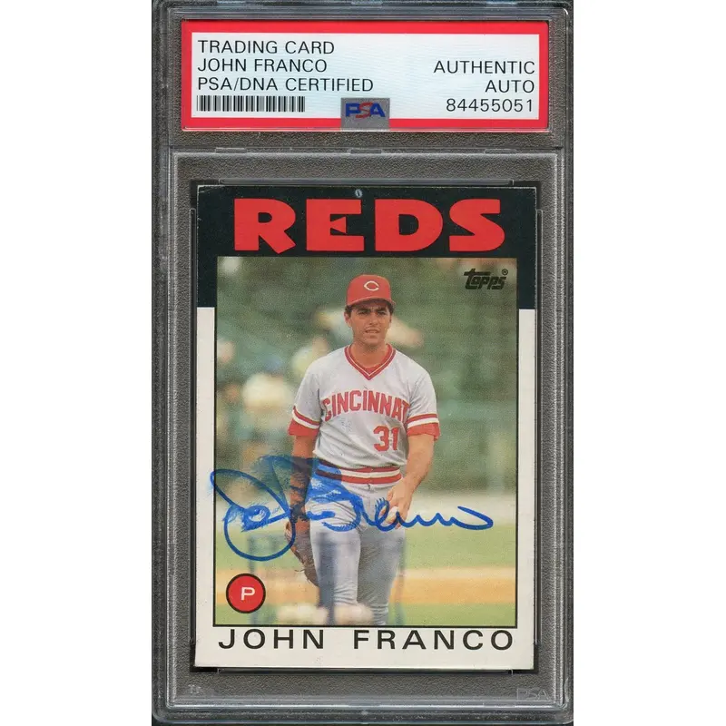 1986 Topps #54 John Franco Signed Card PSA Slabbed Auto Reds