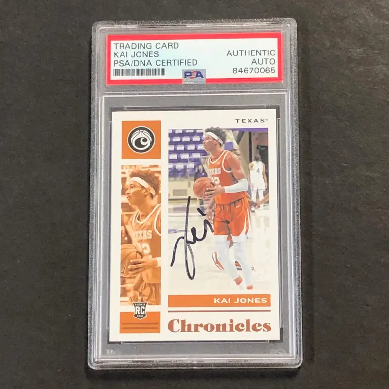 2021 Chronicles Draft Picks #12 Kai Jones Signed AUTO PSA Slabbed Texas