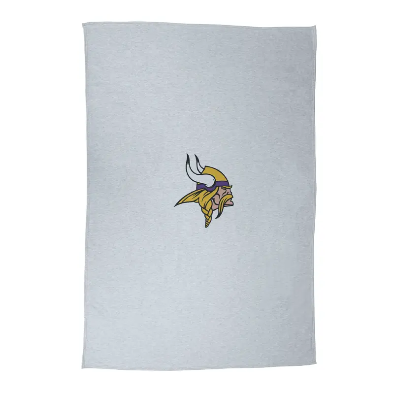 Minnesota Vikings Primary Logo Athletic Gray Sublimated Sweatshirt Blanket