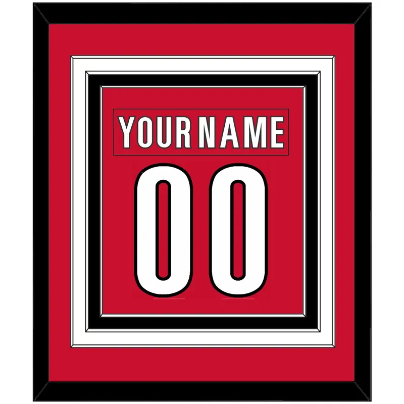 Carolina Nameplate & Number (Back) Combined - Home Red (2017-2022) - Triple Mat 2