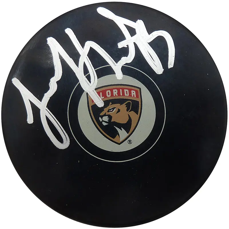 Sam Reinhart Autographed Florida Panthers Logo Replica Hockey Puck - JSA