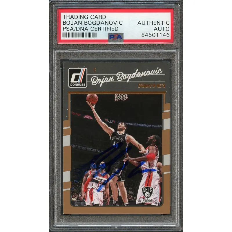 2016-17 Panini Donruss #82 Bojan Bogdanovic Signed Card AUTO PSA Slabbed Nets