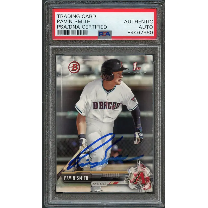 2017 Bowman Draft #BD-195 Pavin Smith Signed Card PSA Slabbed Auto RC Dbacks