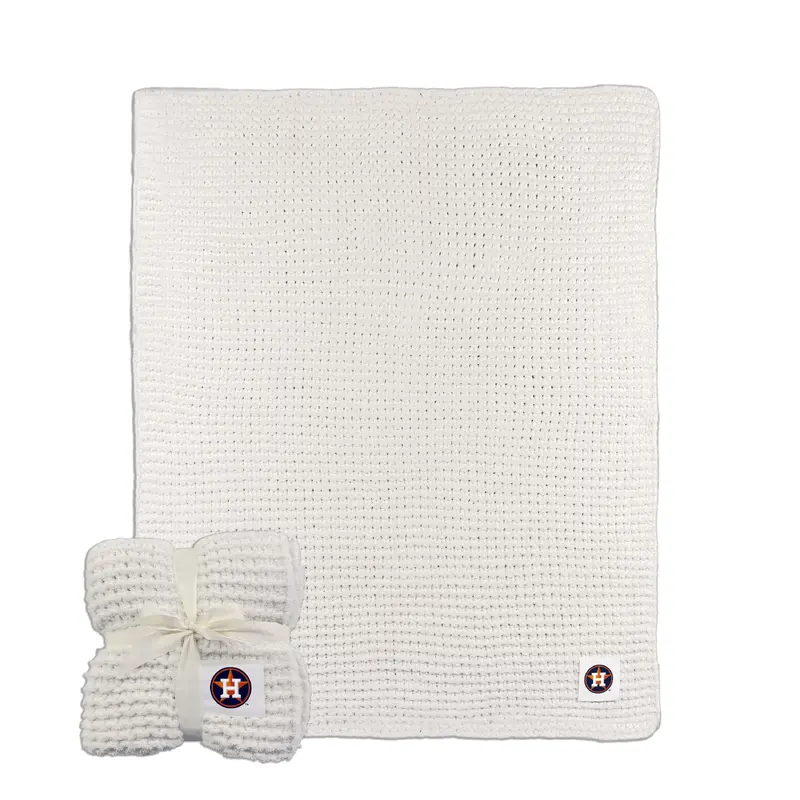 Houston Astros Ivory Cable Knit Throw 50x60