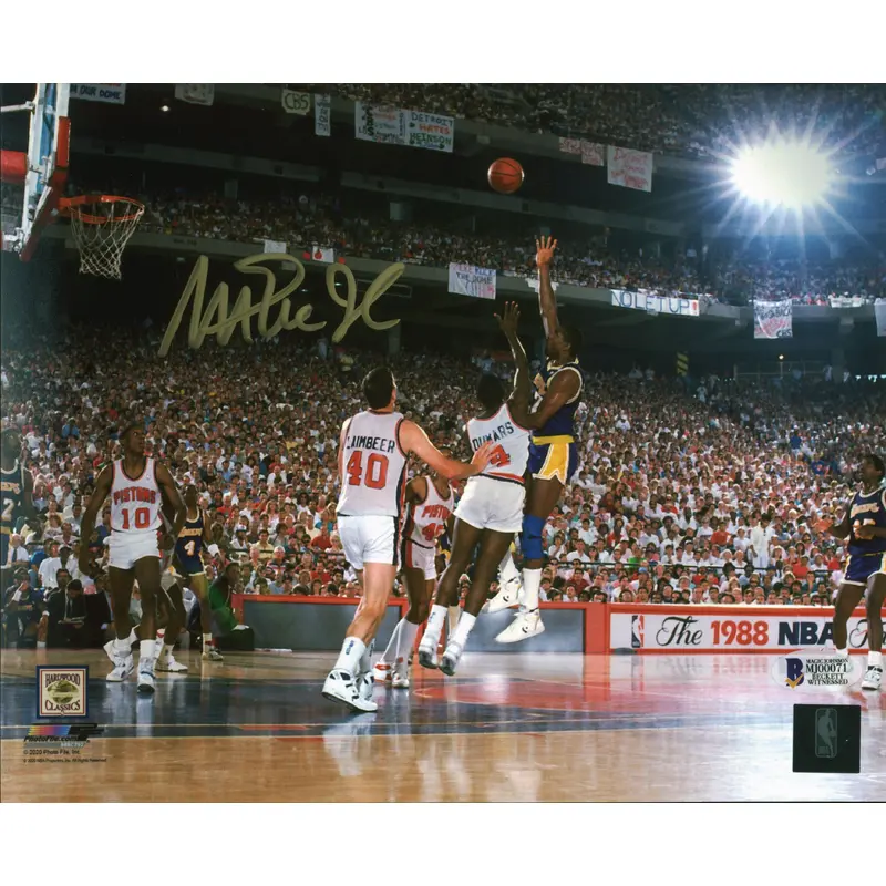 Lakers Magic Johnson Authentic Signed 8x10 1988 Finals Photo BAS Witnessed