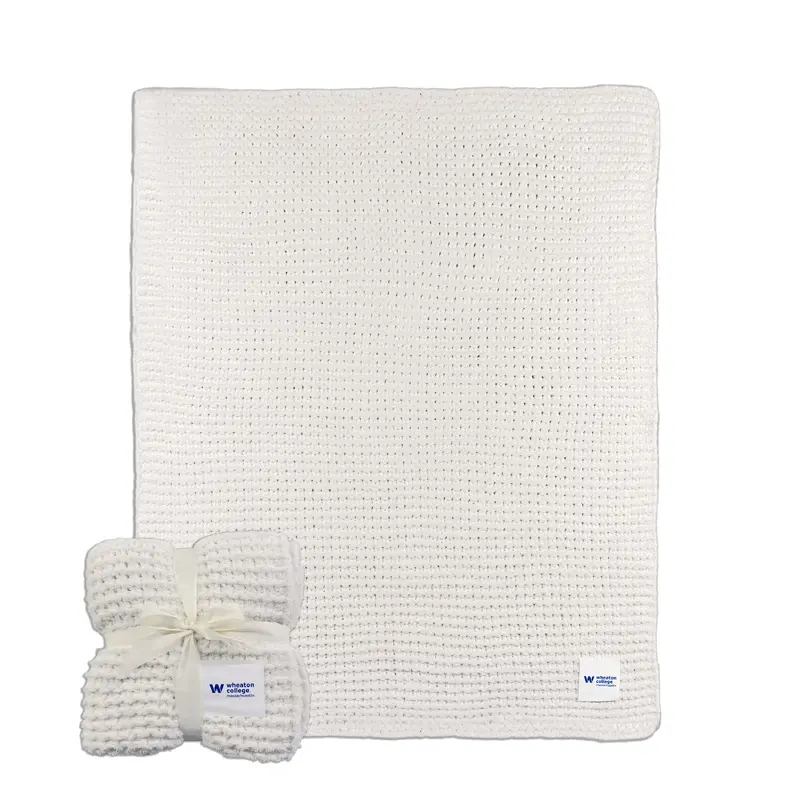 Wheaton College (MA) Cable Knit Throw 50x60