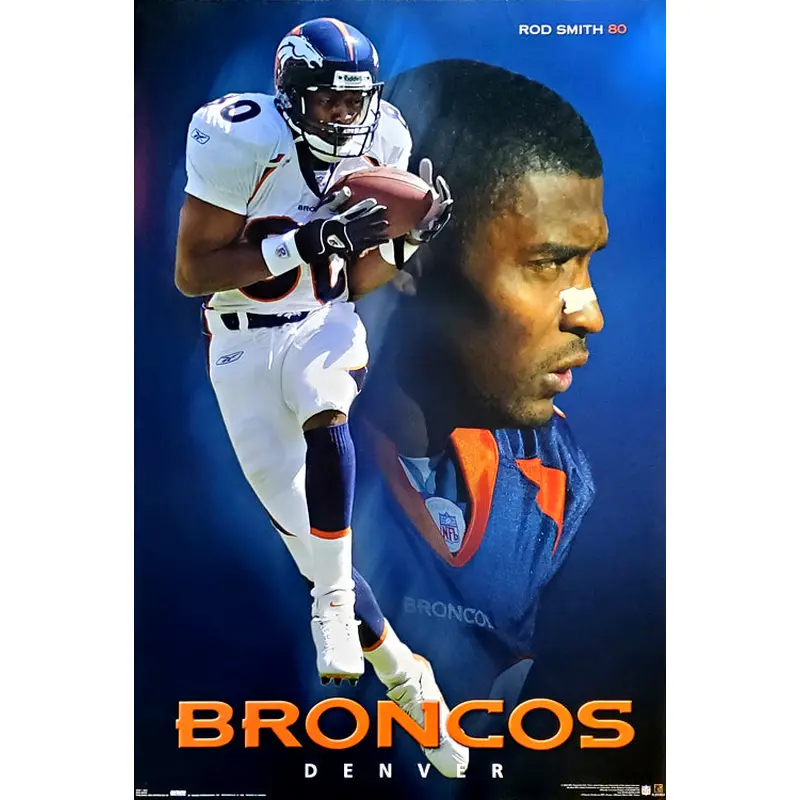 Rod Smith "Superstar" Denver Broncos NFL Action Poster - Costacos 2004