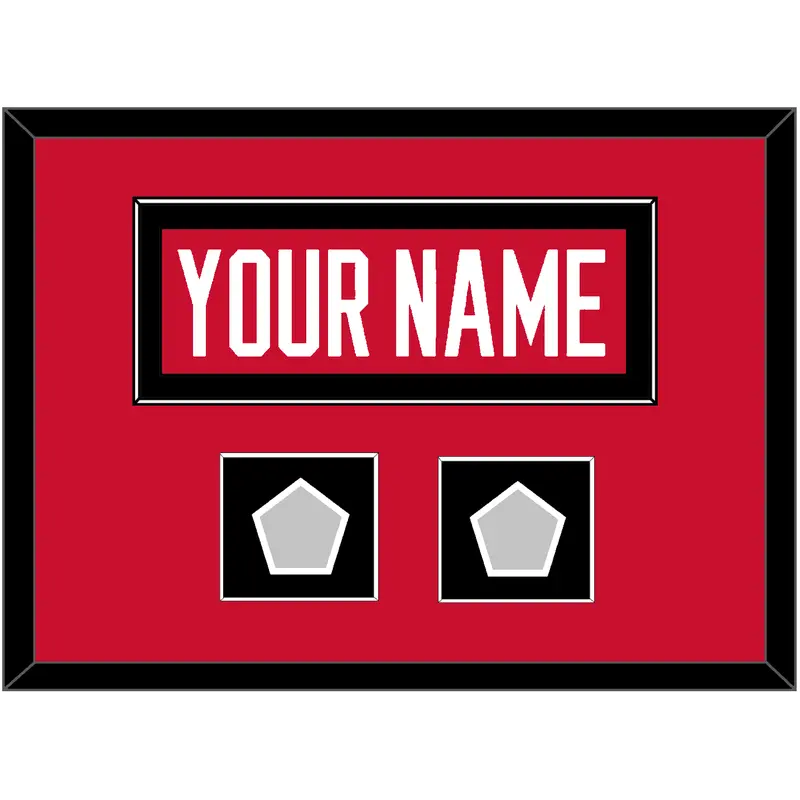 Chicago Nameplate & 2 Stanley Cup Finals Patches - Home Red (2007-2017) - Single Mat 3
