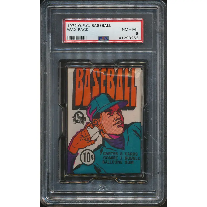 1972 OPC O-Pee-Chee Baseball Unopened Wax Pack PSA 8