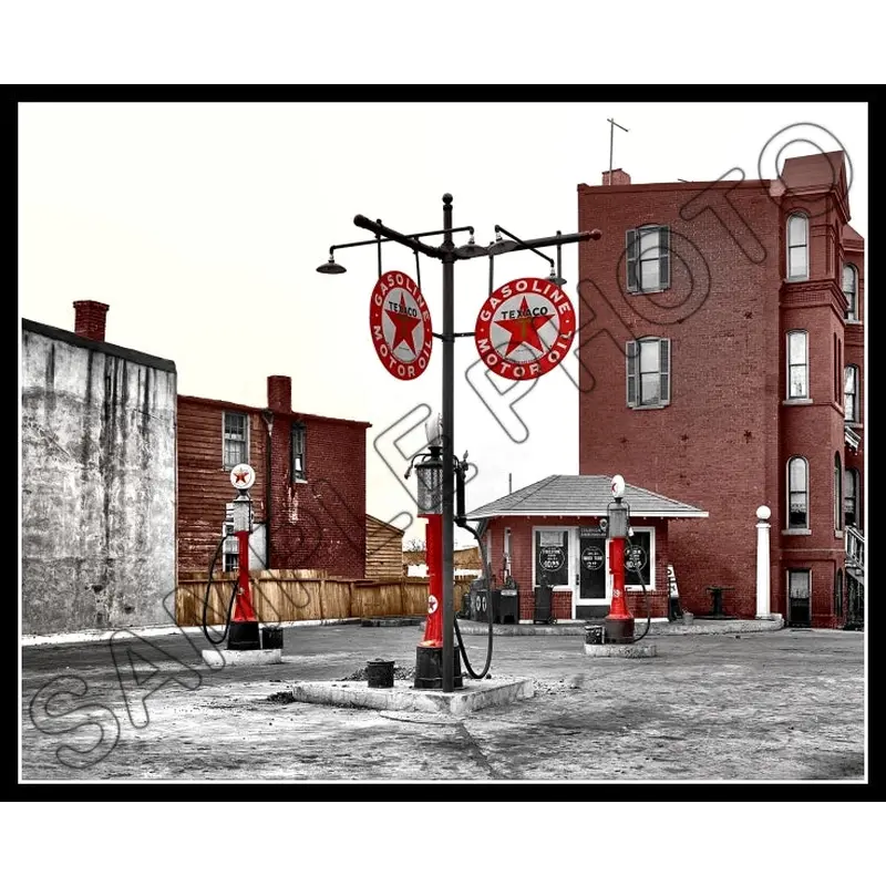 1925 Texaco Gas Station Colorized 8X10 Photo - 3038
