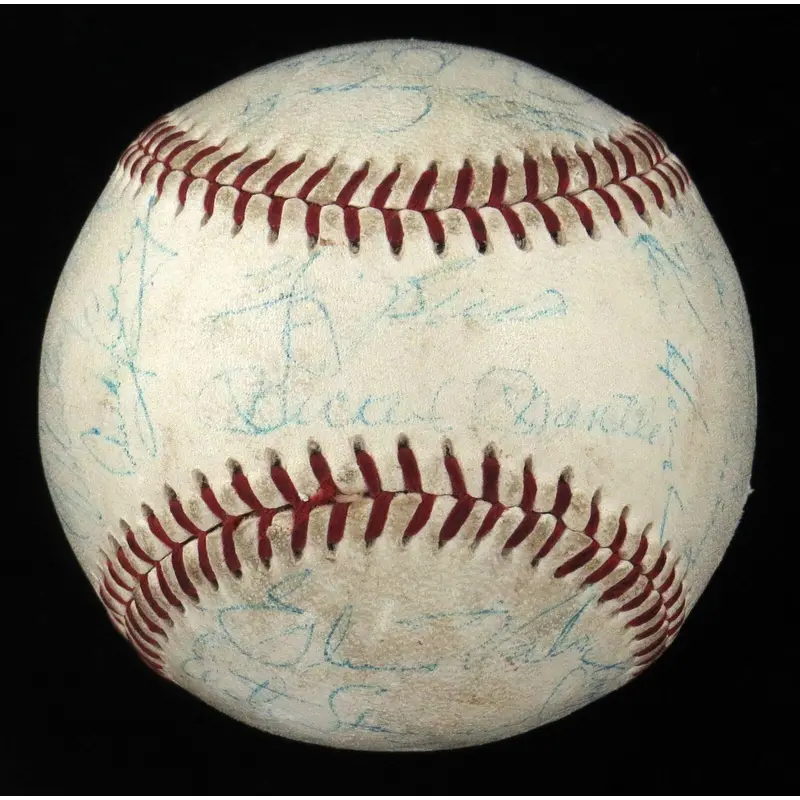 1960 Yankees AL Champs Team Signed Baseball Mickey Mantle & Roger Maris JSA COA