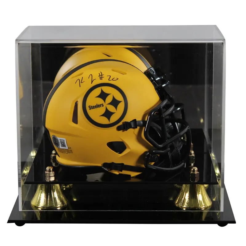 Steelers Kaleb Johnson Signed Rave Speed Mini Helmet W/ Case BAS Witnessed