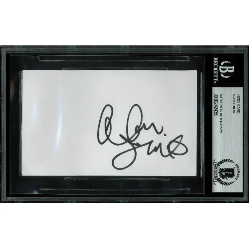 Alan Thicke Authentic Signed 3x5 Index Card In Black Autographed BAS Slabbed