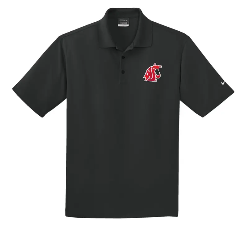 Mens Embroidered Black WSU Nike Polo