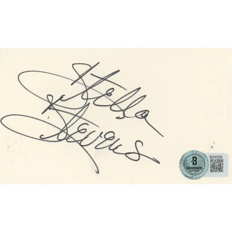 Stella Stevens Girls! Girls! Girls! Authentic Signed 3x5 Index Card BAS #BQ45358
