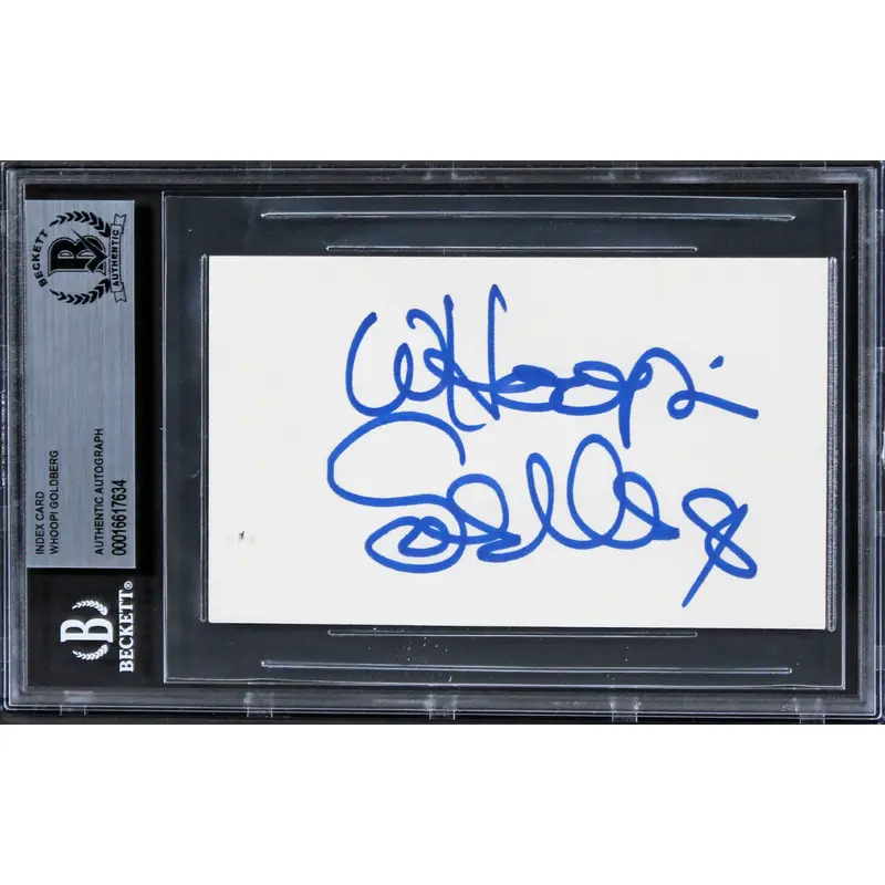 Whoopi Goldberg The View Authentic Signed 3x5 Index Card BAS Slabbed