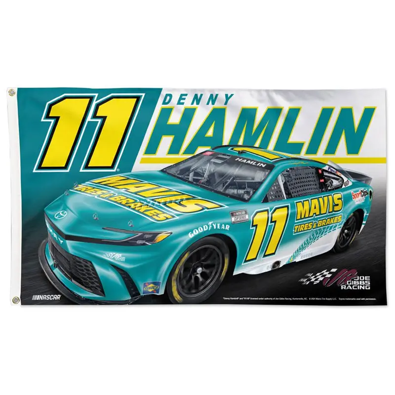 Denny Hamlin Mavis Tires #11 2024 Official NASCAR Deluxe-Edition 3'x5' Flag - Wincraft