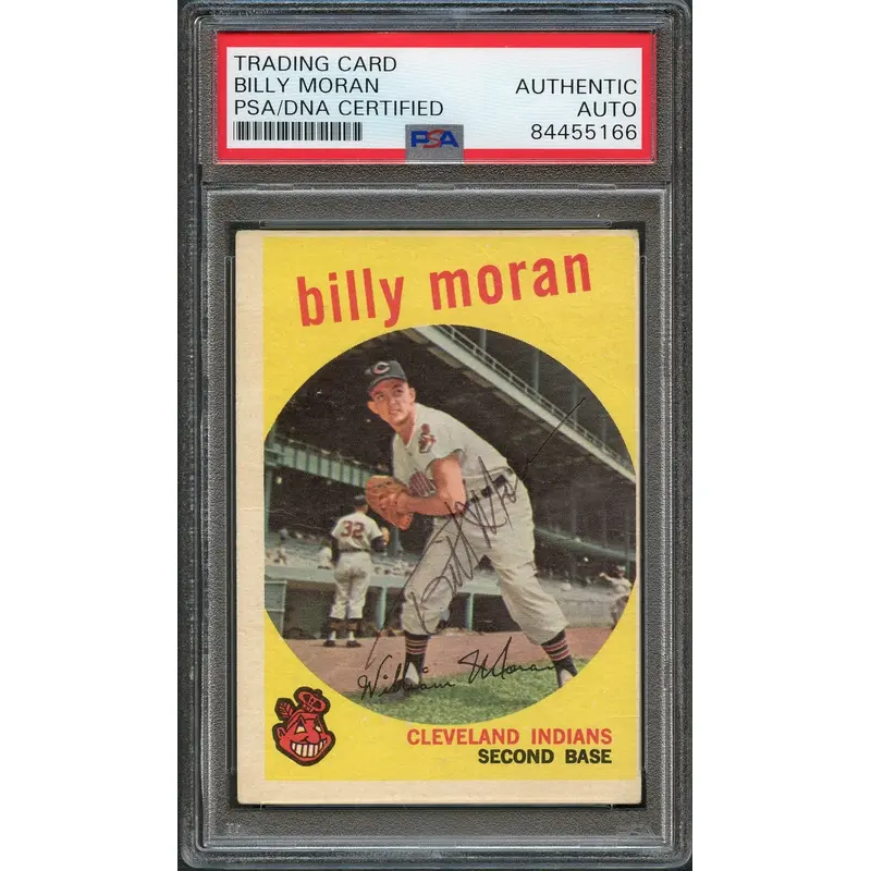 1959 Topps #196 Billy Moran Signed Card PSA Slabbed Auto Cleveland