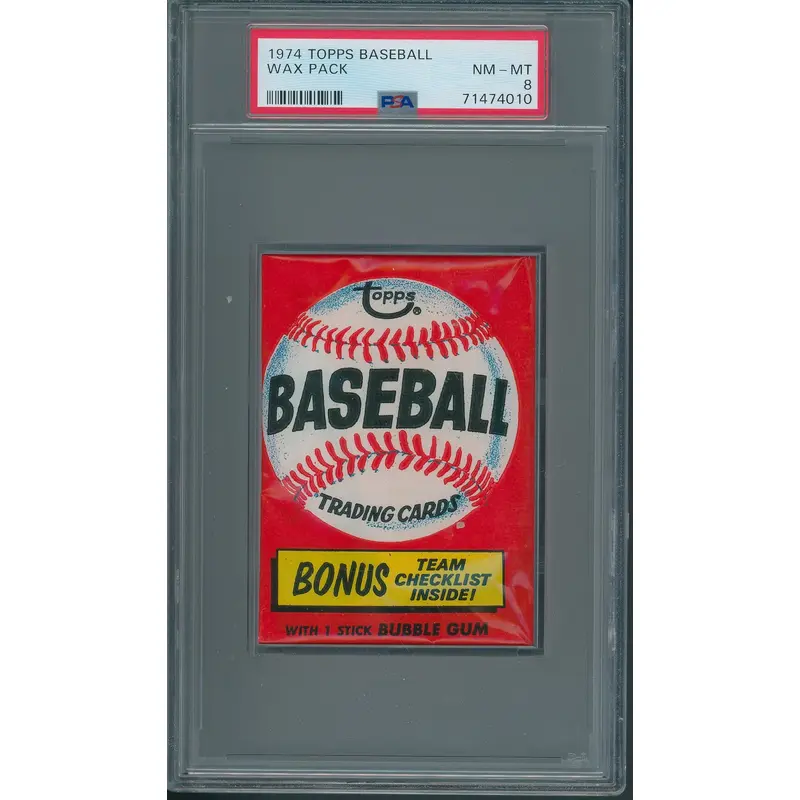 1974 Topps Baseball Unopened Wax Pack PSA 8 (Bonus) *4010