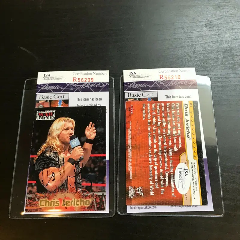 Lot Of (2) Chris Jericho WWE Signed Autographed Wrestling Card JSA COA
