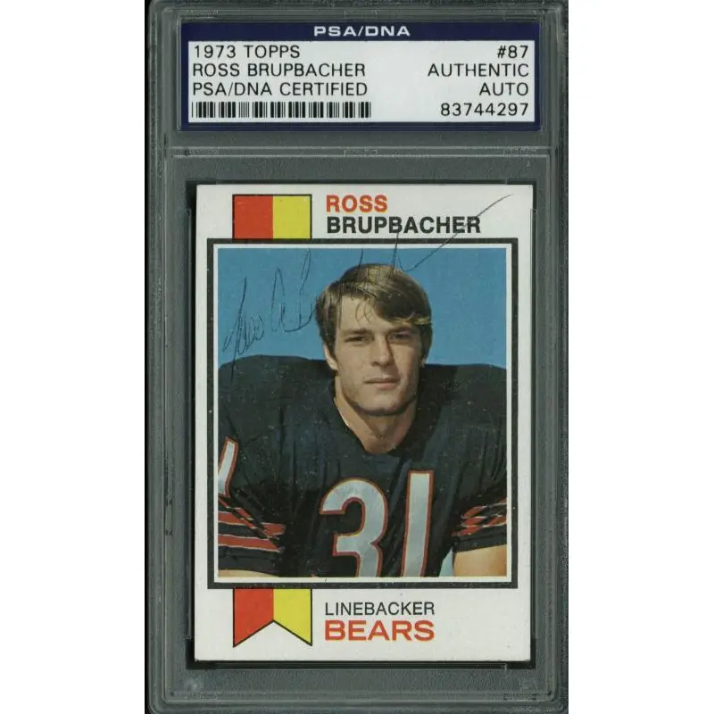Bears Ross Brupbacher Authentic Signed Card 1973 Topps #87 PSA/DNA Slabbed