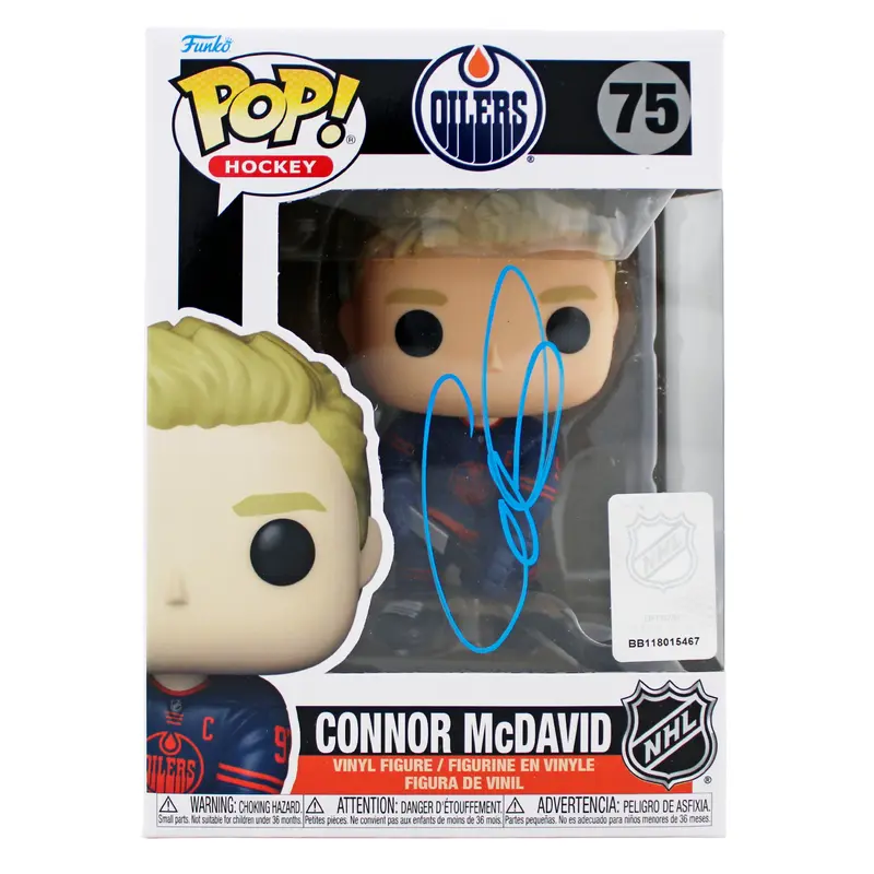 Oilers Connor McDavid Authentic Signed #75 Funko Pop Vinyl Figure JSA #AV75110