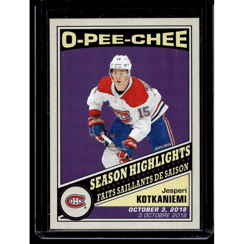 2019-20  O-Pee-Chee - Retro Blank Backs - Season Highlights - Jesperi Kotkaniemi #592