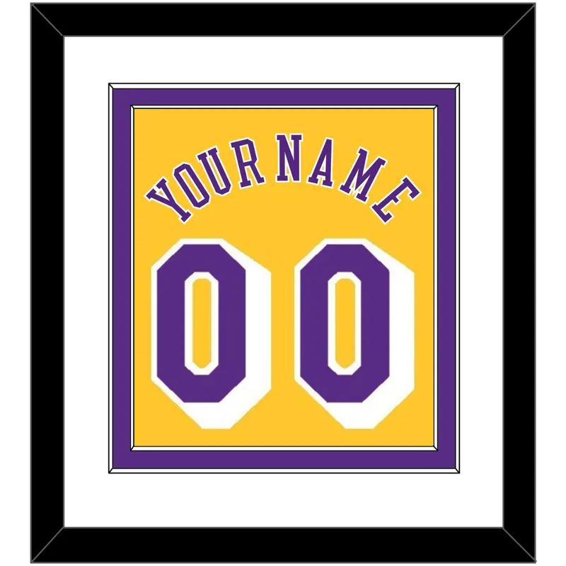 Los Angeles Name & Number - Home Yellow (1997-1999) - Double Mat 1