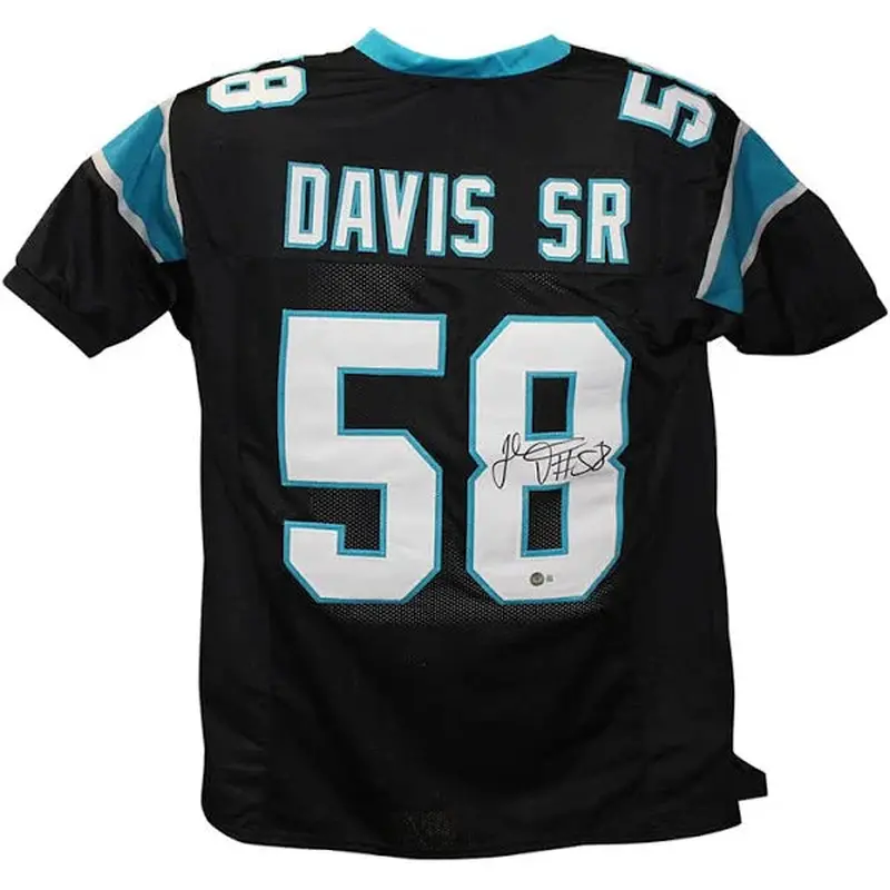 Thomas Davis Sr Autographed Carolina Panthers (Black #58) Custom Jersey - JSA