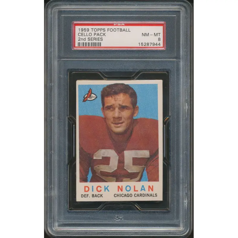 1959 Topps Football Unopened 2nd Series Cello Pack PSA 8